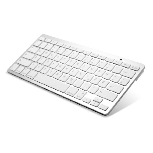 Anker® Ultra Slim Blutooth Wireless Mini Deutsche Tastatur Keyboard für Apple iPad Mini / iPad 4 / New iPad 3 / Mac OS X / iPod Touch / iPhone 5 4 4S 3G 3GS, Samsung P5100 P5110 P3100 P3110 / Galaxy Tab 2 / Note N8000 N8100, Android 3.0 und spätere Tablets; Smart Phones PC Netbook - weiß